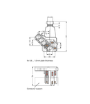 Female connector; with strain relief plate; 4-pole; white/gray