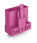 Plug for PCBs; straight; 5-pole; Cod. B; pink