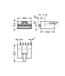 Plug for PCBs; straight; 5-pole; Cod. B; pink