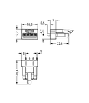 Socket for PCBs; straight; 4-pole; Cod. B