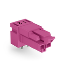 Socket for PCBs; angled; 2-pole; Cod. B; pink