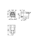 Plug for PCBs; angled; 3-pole; Cod. A