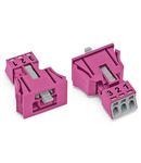 Snap-in plug; 3-pole; Cod. B; 1,50 mm²; pink