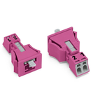 Snap-in plug; 2-pole; Cod. B; 1,50 mm²; pink