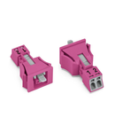 Snap-in socket; 2-pole; Cod. B; 1,50 mm²; pink