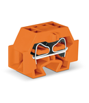 Space-saving, 4-conductor end terminal block; without push-buttons; without protruding snap-in mounting foot; for terminal strips with snap-in mounting feet; 4 mm²; CAGE CLAMP®; 4,00 mm²; orange