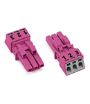 Socket; 3-pole; Cod. B; 1,50 mm²; pink