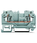 2-conductor through terminal block; 4 mm²; with test port; with shield contact; center marking; for DIN-rail 35 x 15 and 35 x 7.5; CAGE CLAMP®; 4,00 mm²; orange