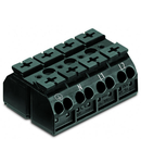 4-conductor chassis-mount terminal strip; suitable for Ex e II applications; 4-pole; PE-N-L1-L2; without ground contact; 4 mm²; 4,00 mm²; black