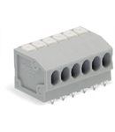 PCB terminal block; push-button; 1.5 mm²; Pin spacing 3.5 mm; 24-pole; Push-in CAGE CLAMP®; 1,50 mm²; gray