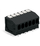 THR PCB terminal block; push-button; 1.5 mm²; Pin spacing 3.5 mm; 6-pole; Push-in CAGE CLAMP®; 1,50 mm²; black