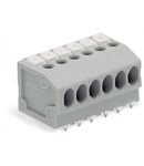 PCB terminal block; push-button; 1.5 mm²; Pin spacing 3.5 mm; 11-pole; Push-in CAGE CLAMP®; 1,50 mm²; gray