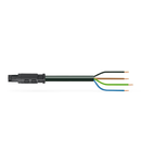 pre-assembled connecting cable; Eca; Socket/open-ended; 4-pole; Cod. A; H05Z1Z1-F 4G 1.5 mm²; 8 m; 1,50 mm²; black