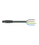 pre-assembled connecting cable; Eca; Socket/open-ended; 4-pole; Cod. A; H05Z1Z1-F 4G 1.5 mm²; 7 m; 1,50 mm²; black