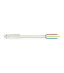 pre-assembled connecting cable; Eca; Plug/open-ended; 3-pole; Cod. A; H05Z1Z1-F 3G 2.5 mm²; 5 m; 2,50 mm²; white