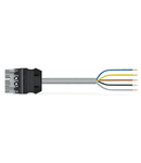pre-assembled connecting cable; Eca; Plug/open-ended; 5-pole; Cod. B; 5 m; 1,50 mm²; gray