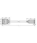 pre-assembled connecting cable; Eca; Plug/open-ended; 5-pole; Cod. B; 2 m; 1,00 mm²; gray