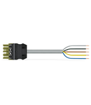 pre-assembled connecting cable; Eca; Socket/open-ended; 5-pole; Cod. B; 8 m; 1,50 mm²; light green