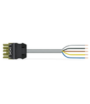 pre-assembled connecting cable; Eca; Socket/open-ended; 5-pole; Cod. B; 6 m; 1,50 mm²; light green