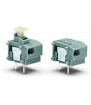 Stackable 2-conductor PCB terminal block; 0.75 mm²; Pin spacing 10/10.16 mm; 1-pole; PUSH WIRE®; 0,75 mm²; gray