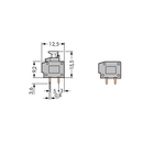 Stackable 2-conductor PCB terminal block; 0.75 mm²; Pin spacing 10/10.16 mm; 1-pole; PUSH WIRE®; 0,75 mm²; gray