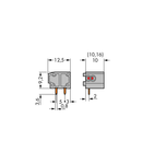 Stackable 2-conductor PCB terminal block; 0.75 mm²; Pin spacing 10/10.16 mm; 1-pole; PUSH WIRE®; 0,75 mm²; gray