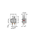 Stackable 2-conductor PCB terminal block; push-button; 0.75 mm²; Pin spacing 7.5/7.62 mm; 1-pole; PUSH WIRE®; 0,75 mm²; orange