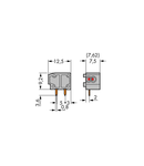 Stackable 2-conductor PCB terminal block; 0.75 mm²; Pin spacing 7.5/7.62 mm; 1-pole; PUSH WIRE®; 0,75 mm²; orange