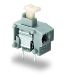 Stackable 2-conductor PCB terminal block; push-button; 0.75 mm²; Pin spacing 7.5/7.62 mm; 1-pole; PUSH WIRE®; 0,75 mm²; light gray