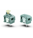 Stackable 2-conductor PCB terminal block; push-button; 0.75 mm²; Pin spacing 7.5/7.62 mm; 1-pole; PUSH WIRE®; 0,75 mm²; gray