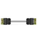 pre-assembled interconnecting cable; Eca; Socket/plug; 5-pole; Cod. B; 4m; 1,00 mm²; light green