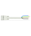 pre-assembled connecting cable; Eca; Plug/open-ended; 4-pole; Cod. A; H05Z1Z1-F 4G 1.5 mm²; 6 m; 1,50 mm²; white