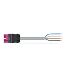 pre-assembled connecting cable; Eca; Plug/open-ended; 4-pole; Cod. B; Control cable 4 x 1.5 mm²; 2 m; 1,50 mm²; pink