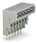 THT male header for double-deck assembly; 1.0 x 1.0 mm solder pin; angled; Pin spacing 5 mm; 7-pole; gray