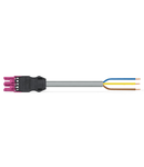pre-assembled connecting cable; Eca; Socket/open-ended; 3-pole; Cod. B; 6 m; 1,50 mm²; pink