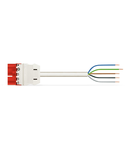 pre-assembled connecting cable; Eca; Plug/open-ended; 5-pole; Cod. P; H05Z1Z1-F 5G 2.5 mm²; 7 m; 2,50 mm²; red