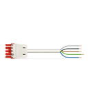 pre-assembled connecting cable; Eca; Socket/open-ended; 5-pole; Cod. P; H05Z1Z1-F 5G 2.5 mm²; 8 m; 2,50 mm²; red