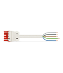 pre-assembled connecting cable; Eca; Socket/open-ended; 5-pole; Cod. P; H05Z1Z1-F 5G 1.5 mm²; 8 m; 1,50 mm²; red