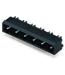 THR male header; 1.2 x 1.2 mm solder pin; angled; Pin spacing 7.5 mm; 12-pole; black