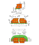 PCB terminal block; 2.5 mm²; Pin spacing 5.08 mm; 11-pole; CAGE CLAMP®; clamping collar; 2,50 mm²; orange