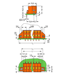 PCB terminal block; 2.5 mm²; Pin spacing 5.08 mm; 9-pole; CAGE CLAMP®; clamping collar; 2,50 mm²; orange
