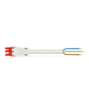 pre-assembled connecting cable; Eca; Socket/open-ended; 3-pole; Cod. P; H05Z1Z1-F 3G 2.5 mm²; 7 m; 2,50 mm²; red