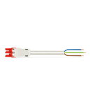 pre-assembled connecting cable; Eca; Socket/open-ended; 3-pole; Cod. P; H05Z1Z1-F 3G 2.5 mm²; 6 m; 2,50 mm²; red