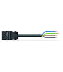 pre-assembled connecting cable; Cca; Plug/open-ended; 4-pole; Cod. A; 4m; 1,50 mm²; black