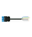 pre-assembled connecting cable; Cca; Plug/open-ended; 5-pole; Cod. I; H05Z1Z1-F 5G 1.5 mm²; 7 m; 1,50 mm²; blue