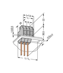 Feedthrough terminal block; Conductor/contact pin; Plate thickness: 2.5 mm; 4 mm²; Pin spacing 6 mm; 1-pole; CAGE CLAMP®; 4,00 mm²; gray