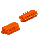 1-conductor female plug; push-button; clamping collar; 2.5 mm²; Pin spacing 7.62 mm; 11-pole; 2,50 mm²; orange