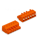 1-conductor female plug; push-button; Strain relief plate; 2.5 mm²; Pin spacing 7.62 mm; 3-pole; 2,50 mm²; orange
