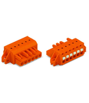 1-conductor female plug; push-button; clamping collar; 2.5 mm²; Pin spacing 5.08 mm; 24-pole; 2,50 mm²; orange