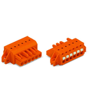 1-conductor female plug; push-button; clamping collar; 2.5 mm²; Pin spacing 5.08 mm; 17-pole; 2,50 mm²; orange